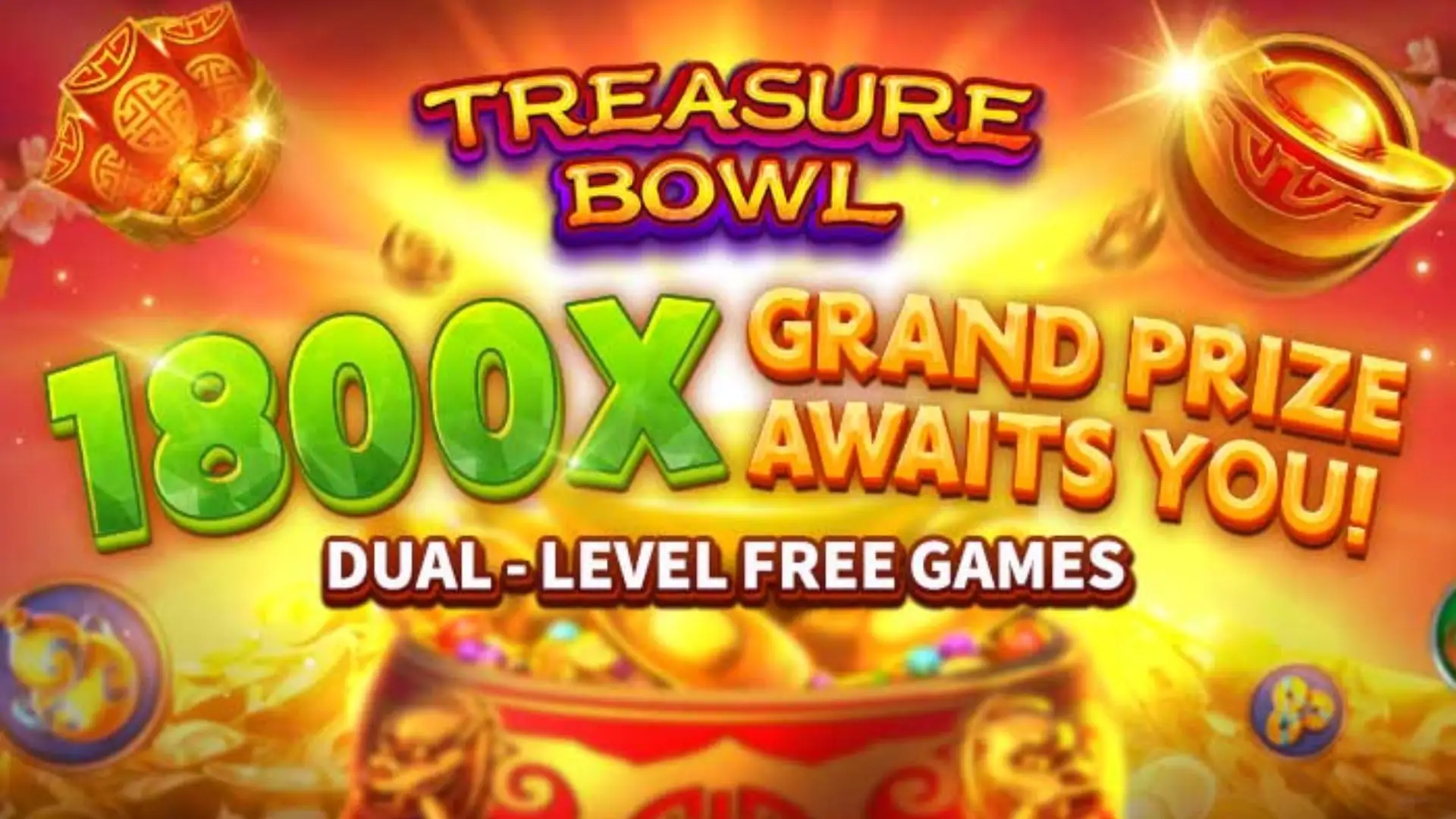 Multiplicadores Treasure Bowl 9z - 7777x Máximo com Tigela Dourada